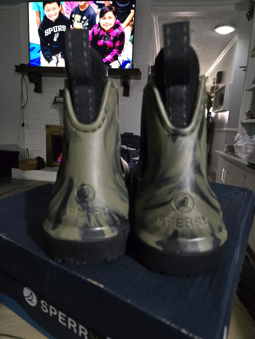 Sperry Float Rain Camo Boots, Size 9, New